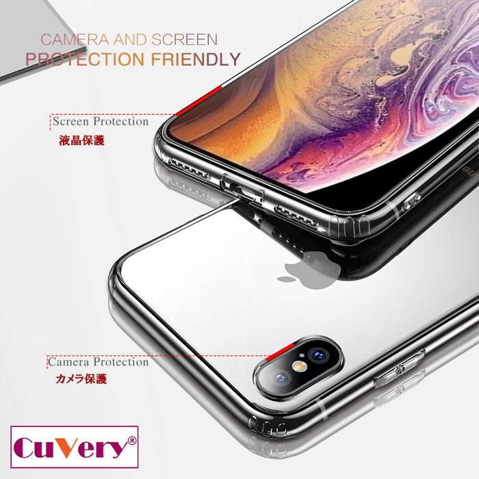 iPhoneX case iPhoneXS case clear same turning round and round smartphone case side soft the back side hard hybrid -4