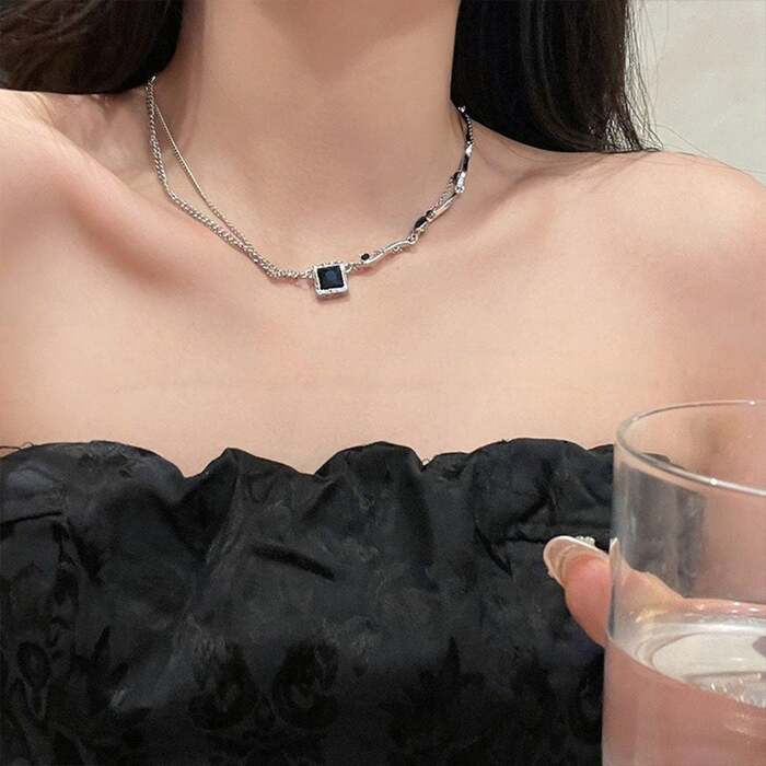 2連風チェーンネックレスレディース-1