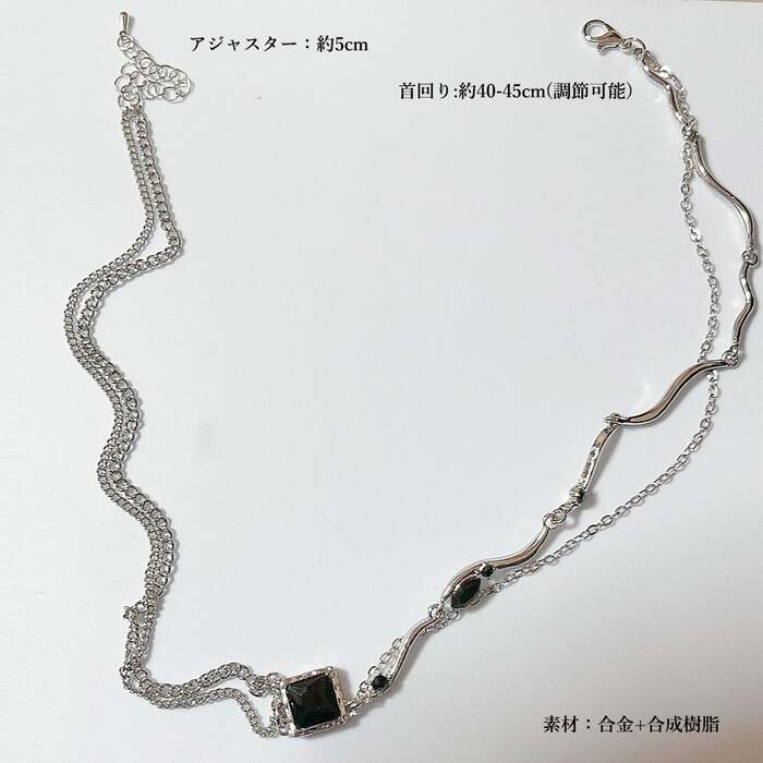 2連風チェーンネックレスレディース-2