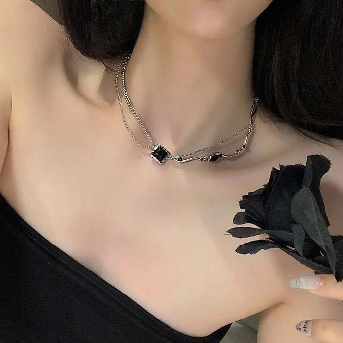 2連風チェーンネックレスレディース-3