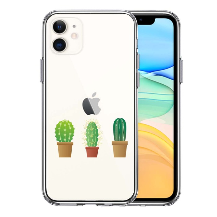 iPhone11 case clear cactus succulent plant smartphone case side soft the back side hard hybrid -0