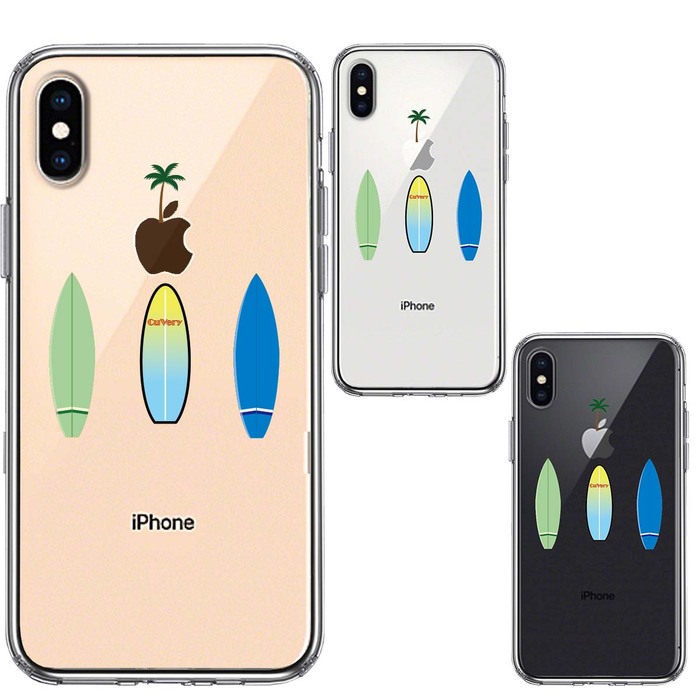 iPhoneX case iPhoneXS case clear surfboard smartphone case side soft the back side hard hybrid -1