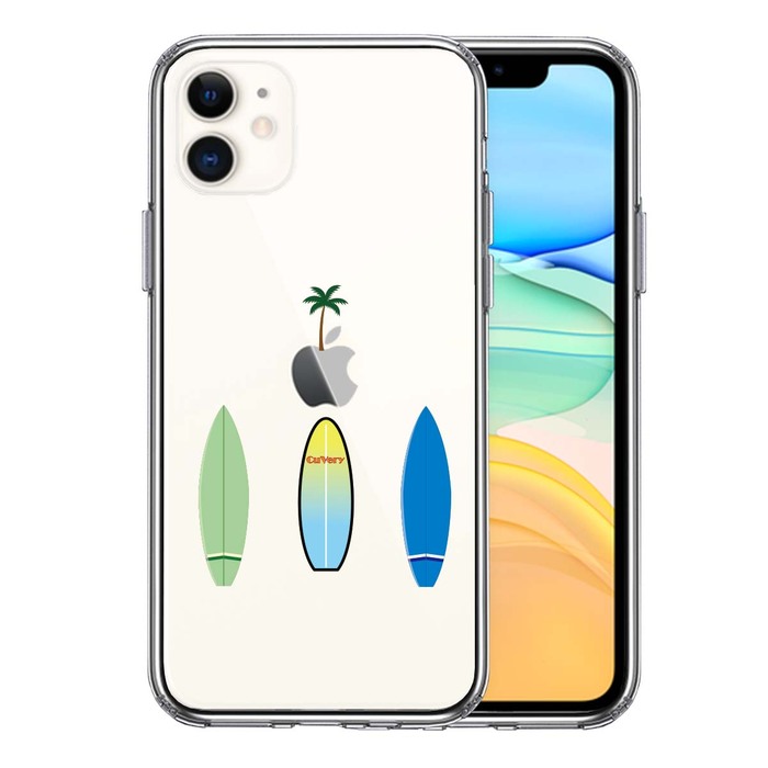 iPhone11 case clear surfboard smartphone case side soft the back side hard hybrid -0