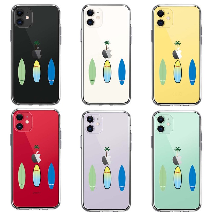 iPhone11 case clear surfboard smartphone case side soft the back side hard hybrid -1