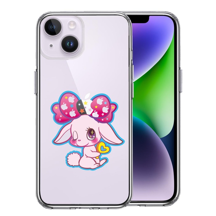 iPhone14Plus ケース クリア プーラ うさぎ スマホケース 側面ソフト 背面ハード ハイブリッド -0