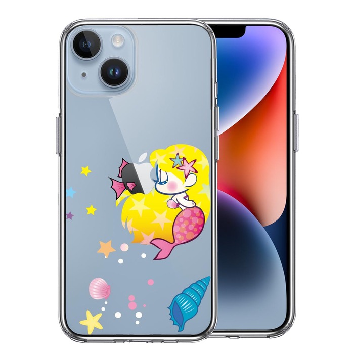 iPhone14 ケース クリア Young mermaid 1 スマホケース 側面ソフト 背面ハード ハイブリッド -0