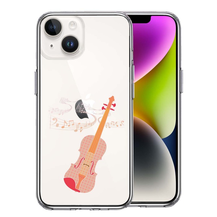 iPhone14 ケース クリア ヴァイオリン カラフル スマホケース 側面ソフト 背面ハード ハイブリッド -0