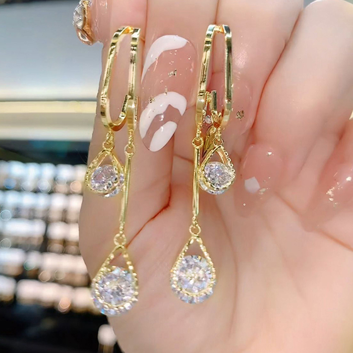 ドロップ ロングピアス レディース 小顔-1