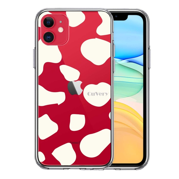 iPhone11 case clear animal pattern kau cow white smartphone case side soft the back side hard hybrid -0