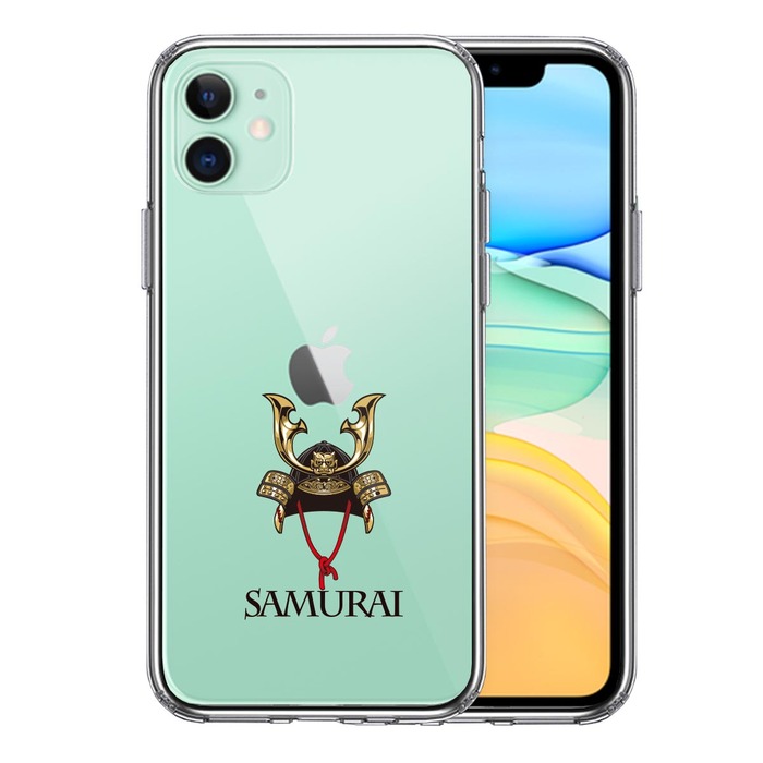 iPhone11 case clear Samurai helmet Kabuto smartphone case side soft the back side hard hybrid -0