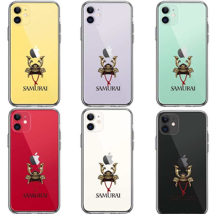 iPhone11 case clear Samurai helmet Kabuto smartphone case side soft the back side hard hybrid -1