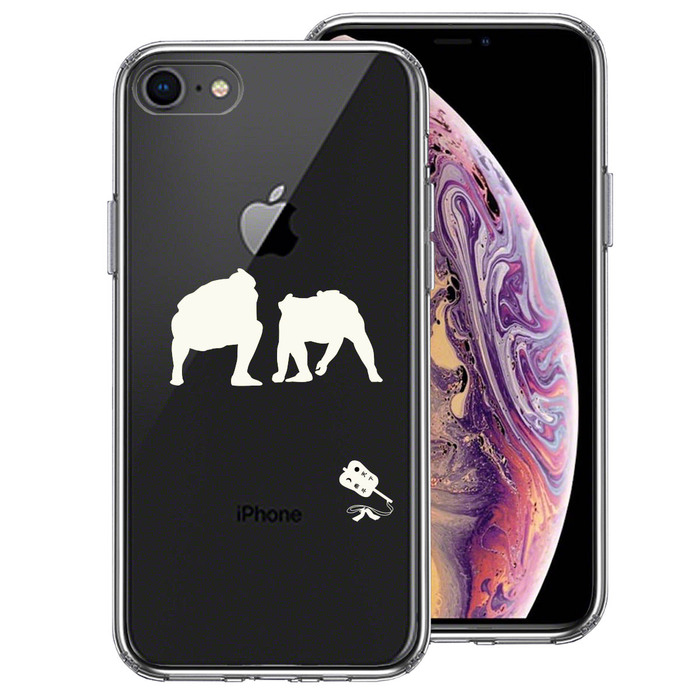 iPhone7 iPhone8 combined use case clear sumo .. already bulkhead . white smartphone case side soft the back side hard hybrid -0