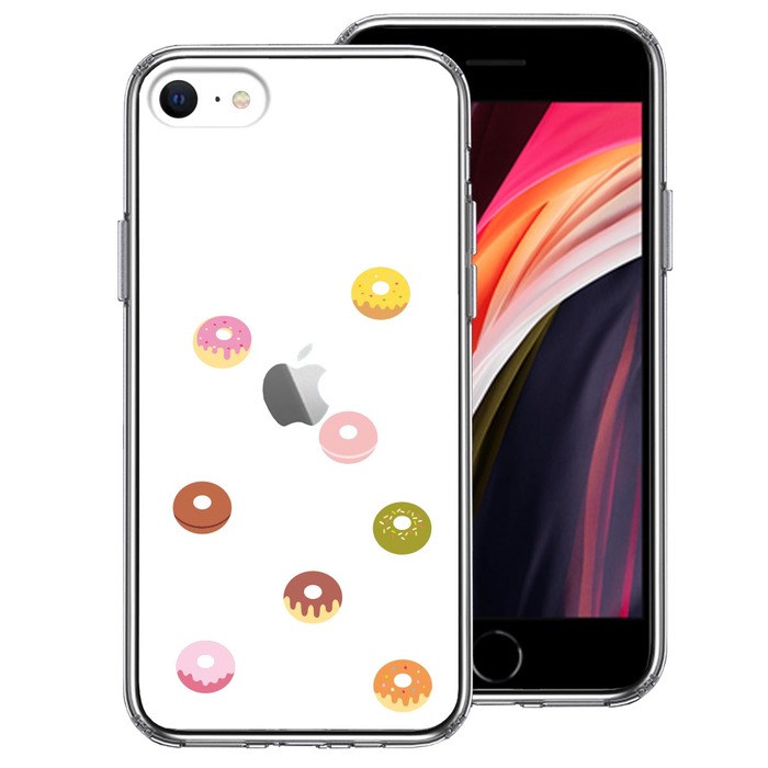 iPhoneSE ケース 第3世代 第2世代 クリア ドーナッツ ドーナツ スマホケース 側面ソフト 背面ハード ハイブリッド -0
