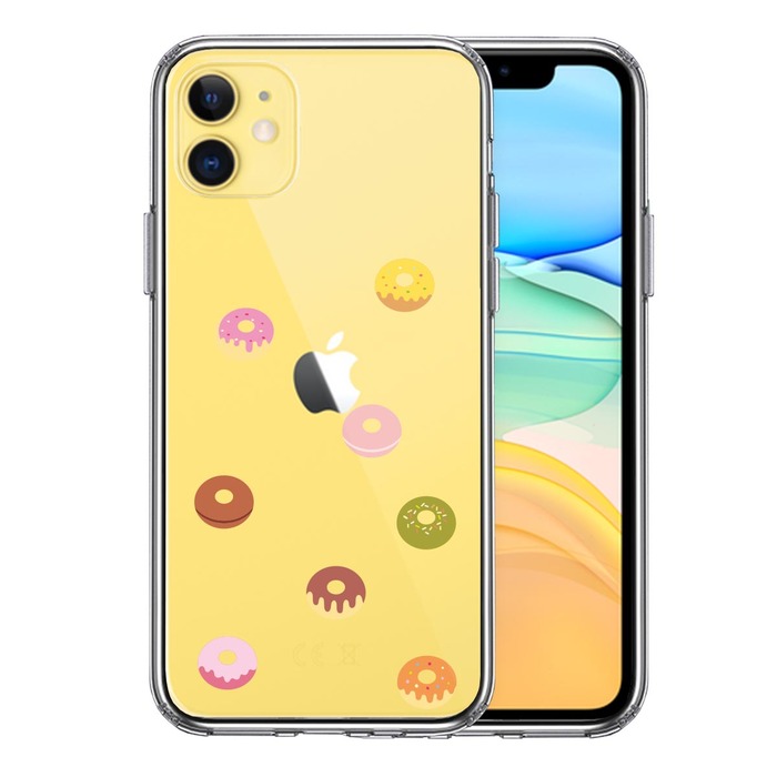 iPhone11 case clear do- nuts doughnuts smartphone case side soft the back side hard hybrid -0