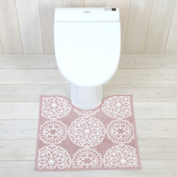 カラーショップ トイレマット レース スモークブルー 2個セット-2