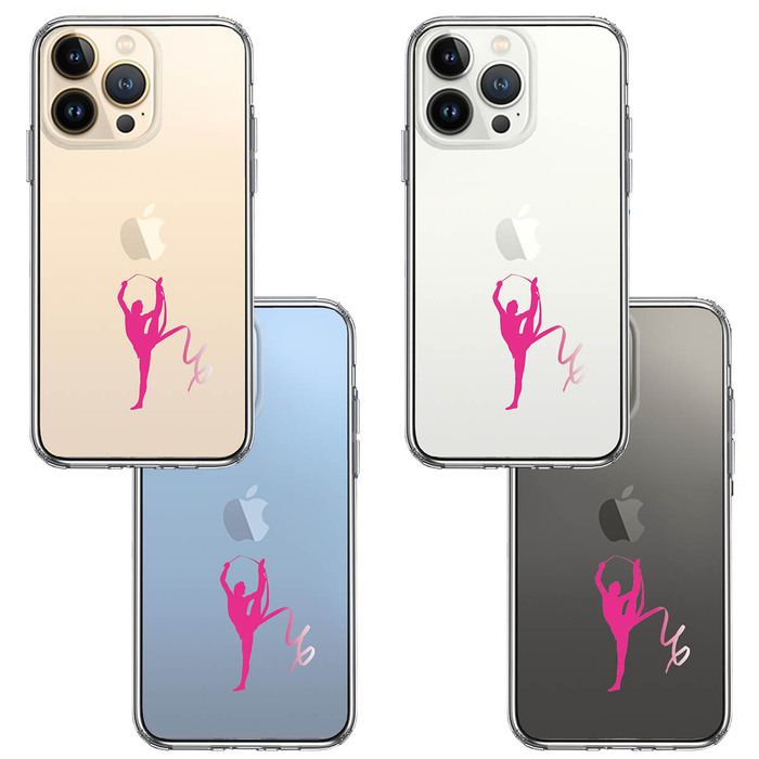 iPhone13Pro ケース クリア 新体操 リボン スマホケース 側面ソフト 背面ハード ハイブリッド-1