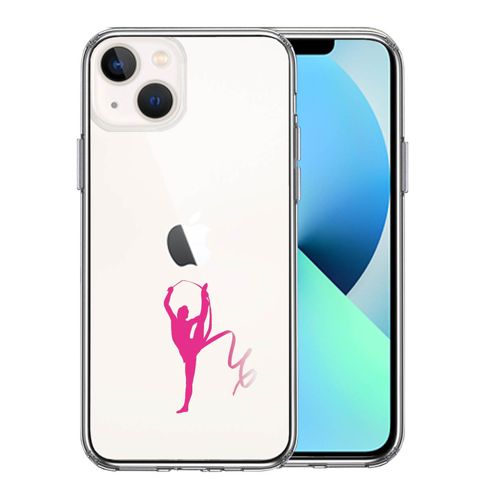 iPhone13 ケース クリア 新体操 リボン スマホケース 側面ソフト 背面ハード ハイブリッド-0
