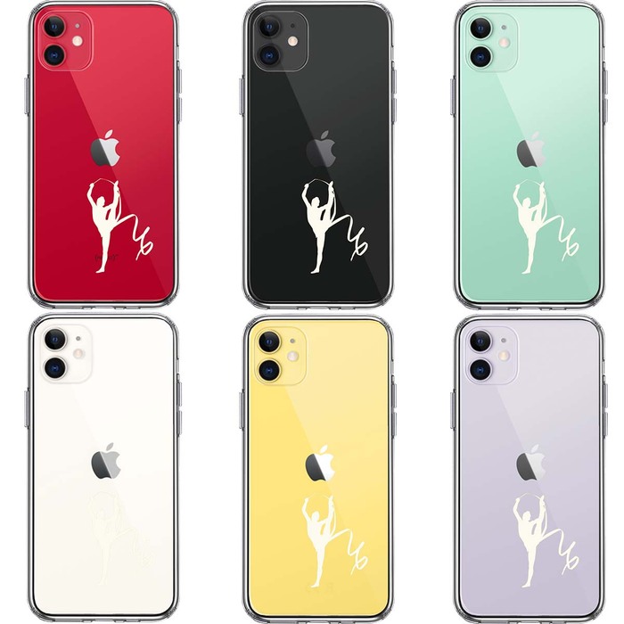 iPhone11 case clear rhythmic sports gymnastics ribbon white smartphone case side soft the back side hard hybrid -1