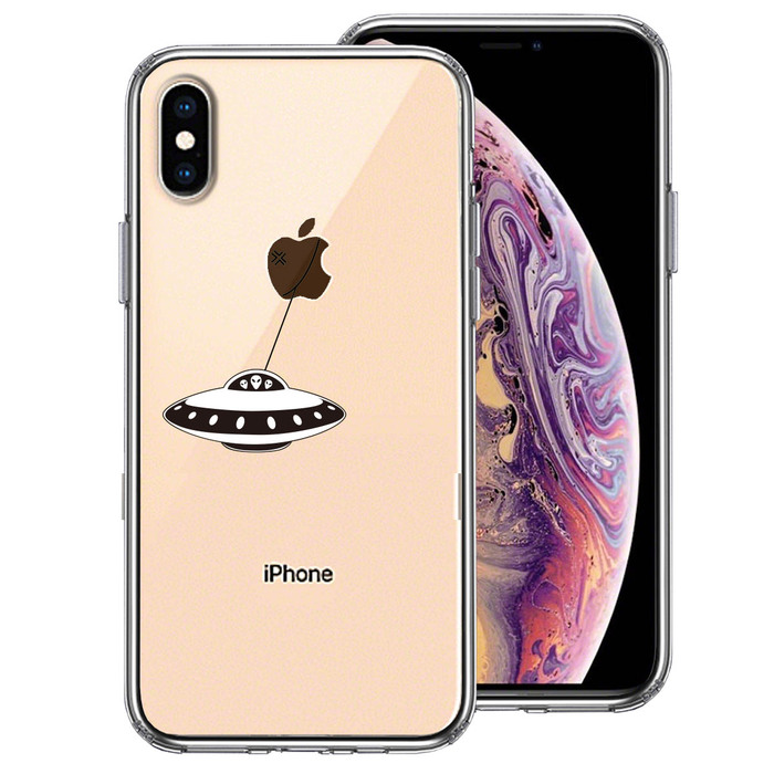 iPhoneX case iPhoneXS case clear UFO.. smartphone case side soft the back side hard hybrid -0