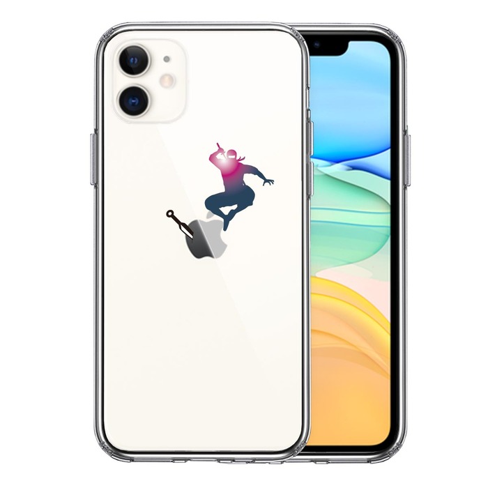 iPhone11 case clear ninja hand reverse side .knai smartphone case side soft the back side hard hybrid -0