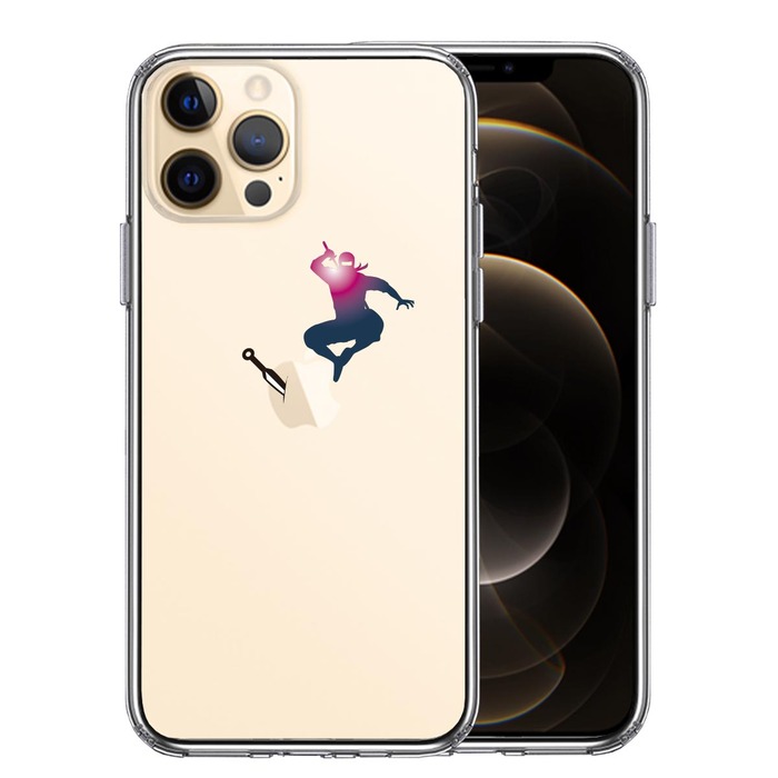 iPhone12Pro ケース クリア 忍者 手裏剣 クナイ スマホケース 側面ソフト 背面ハード ハイブリッド-0