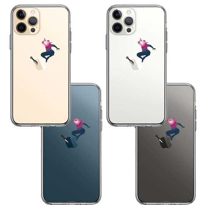 iPhone12Pro ケース クリア 忍者 手裏剣 クナイ スマホケース 側面ソフト 背面ハード ハイブリッド-1