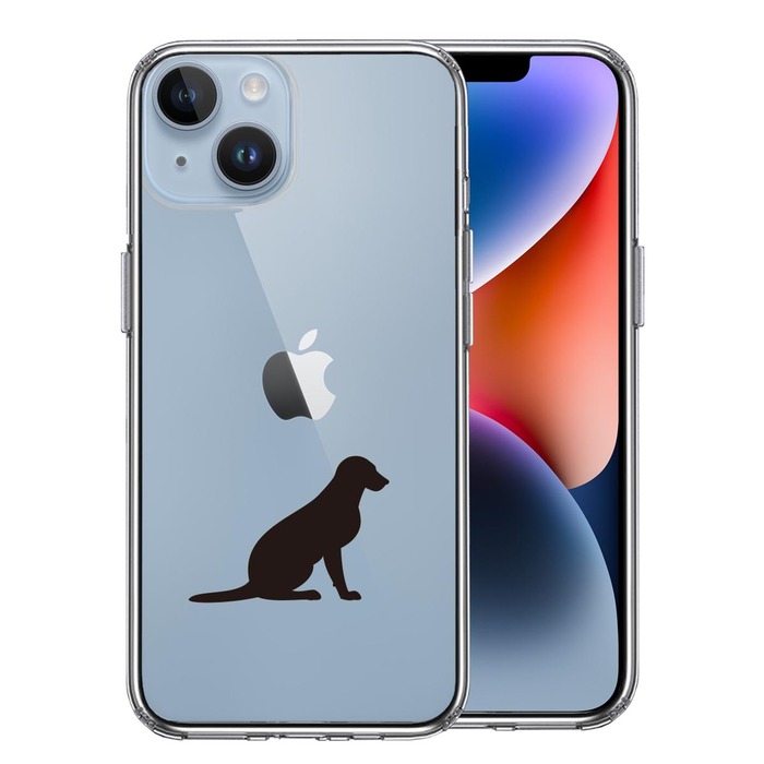 iPhone14Plus ケース クリア 犬 ラブラドールレトリバー２ スマホケース 側面ソフト 背面ハード ハイブリッド -0