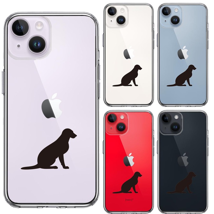 iPhone14Plus ケース クリア 犬 ラブラドールレトリバー２ スマホケース 側面ソフト 背面ハード ハイブリッド -1