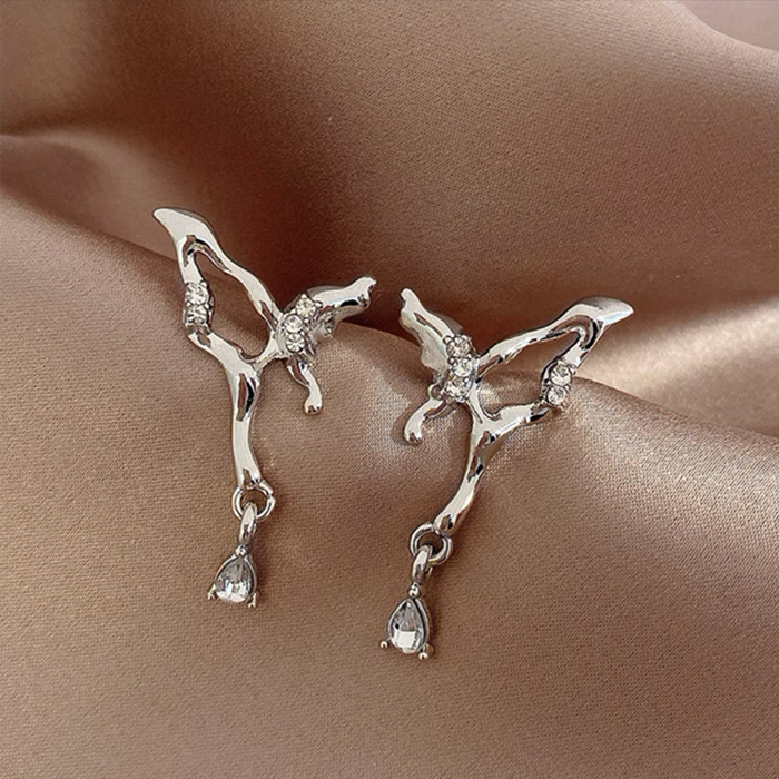 蝶々ピアス バタフライ耳飾りアクセサリー-1