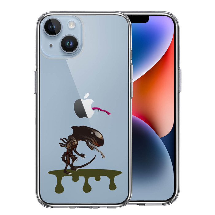 iPhone14Plus ケース クリア 地球外生命体 スマホケース 側面ソフト 背面ハード ハイブリッド -0
