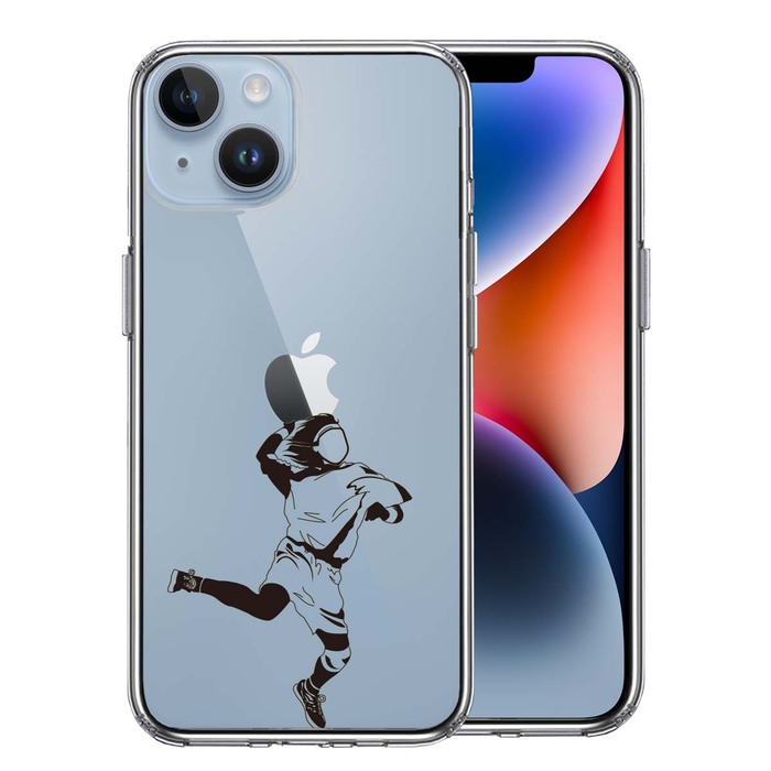 iPhone14Plus ケース クリア ハンドボール スマホケース 側面ソフト 背面ハード ハイブリッド -0