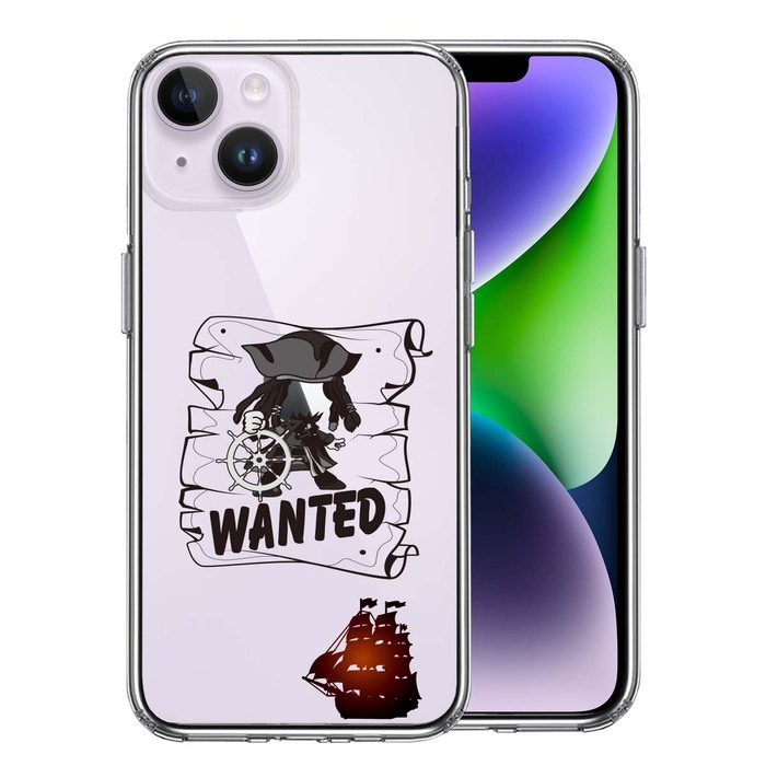 iPhone14 ケース クリア 海賊 帆船 スマホケース 側面ソフト 背面ハード ハイブリッド -0