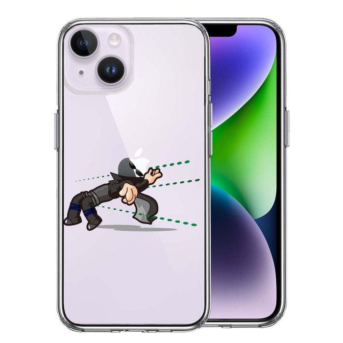 iPhone14 ケース クリア 映画パロディ MATRISK 2 スマホケース 側面ソフト 背面ハード ハイブリッド -0