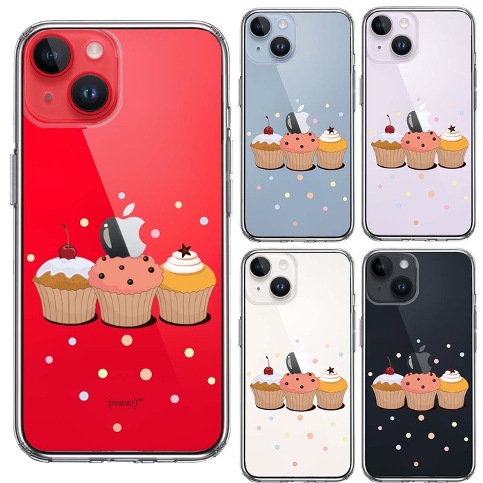 iPhone14 ケース クリア カップケーキ 2 スマホケース 側面ソフト 背面ハード ハイブリッド -1