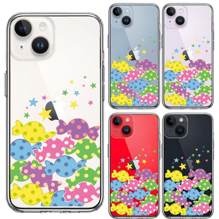 iPhone14 ケース クリア キャンディ 2 スマホケース 側面ソフト 背面ハード ハイブリッド -1