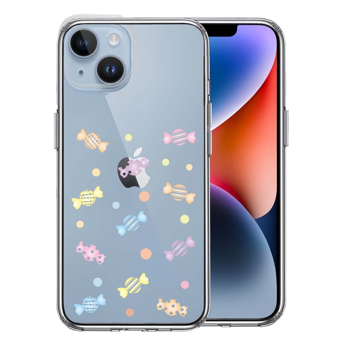 iPhone14 ケース クリア キャンディ スマホケース 側面ソフト 背面ハード ハイブリッド -0