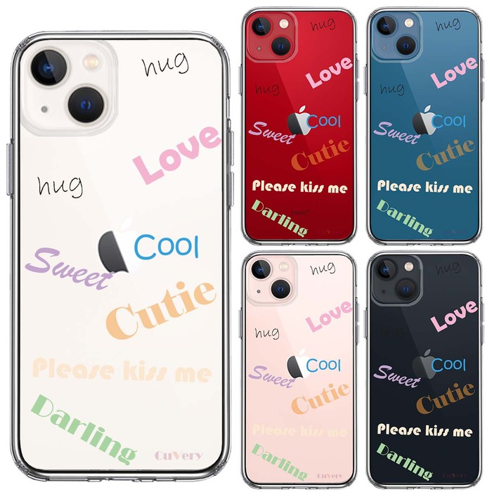 iPhone13 ケース クリア 水彩 ハート ドット dot スマホケース 側面ソフト 背面ハード ハイブリッド -1