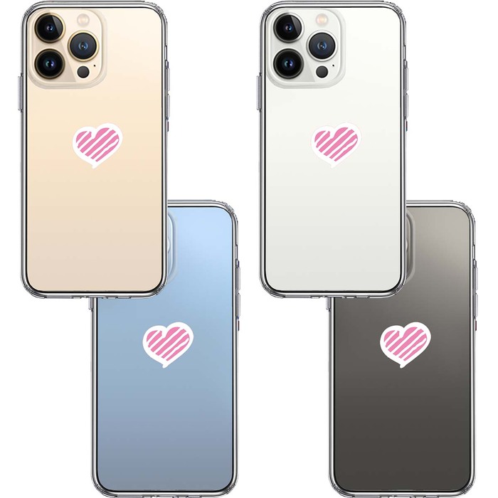 iPhone13Pro ケース クリア ハート マーク スマホケース 側面ソフト 背面ハード ハイブリッド -1