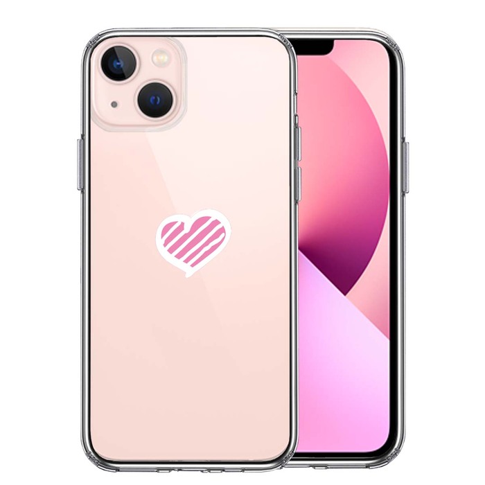 iPhone13 ケース クリア ハート マーク スマホケース 側面ソフト 背面ハード ハイブリッド -0