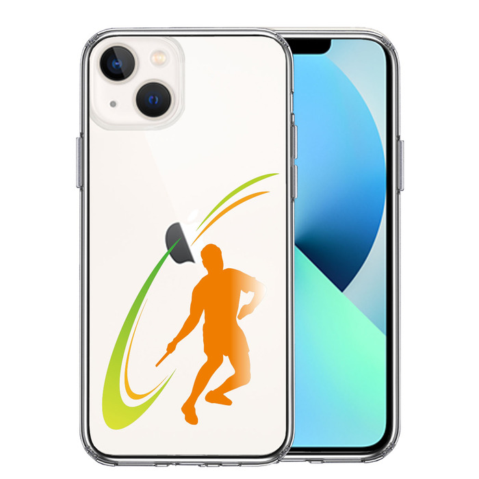 iPhone13 ケース クリア 卓球 ドライブマン スマホケース 側面ソフト 背面ハード ハイブリッド -0