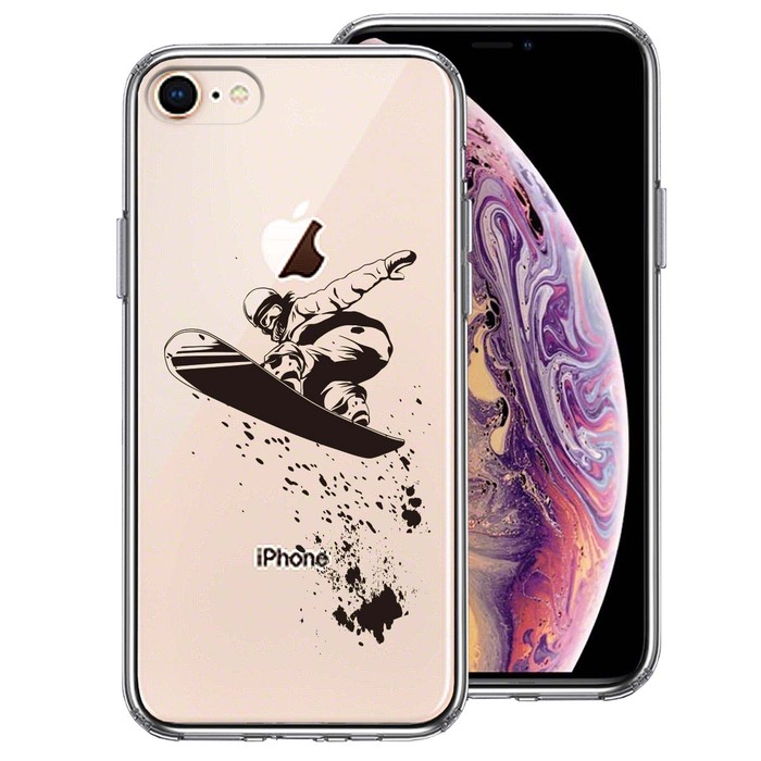 iPhone8ケース クリア スノーボード　女子2 スマホケース 側面ソフト 背面ハード ハイブリッド -0