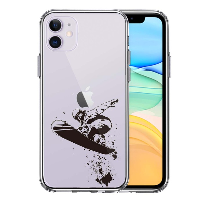 iPhone11 case clear snowboard woman 2 smartphone case side soft the back side hard hybrid -0