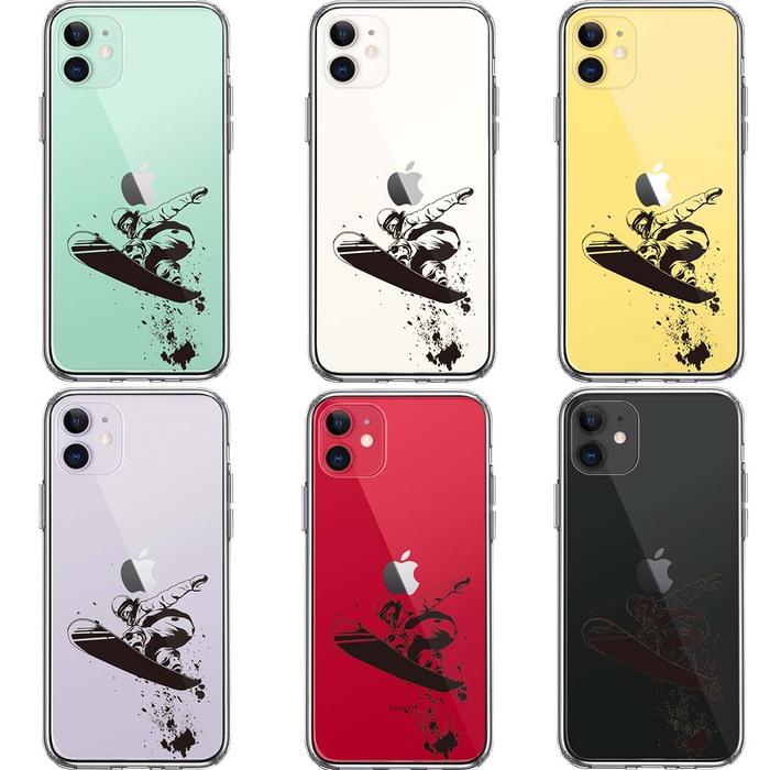 iPhone11 case clear snowboard woman 2 smartphone case side soft the back side hard hybrid -1