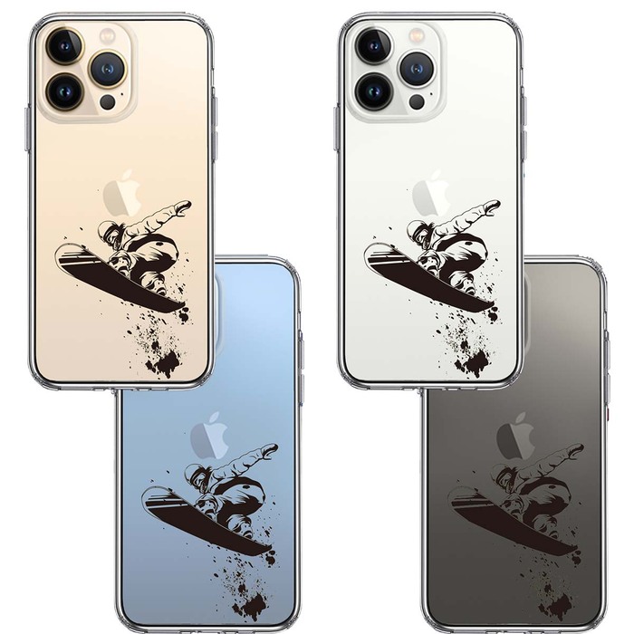 iPhone12Pro ケース クリア スノーボード　女子2 スマホケース 側面ソフト 背面ハード ハイブリッド -1