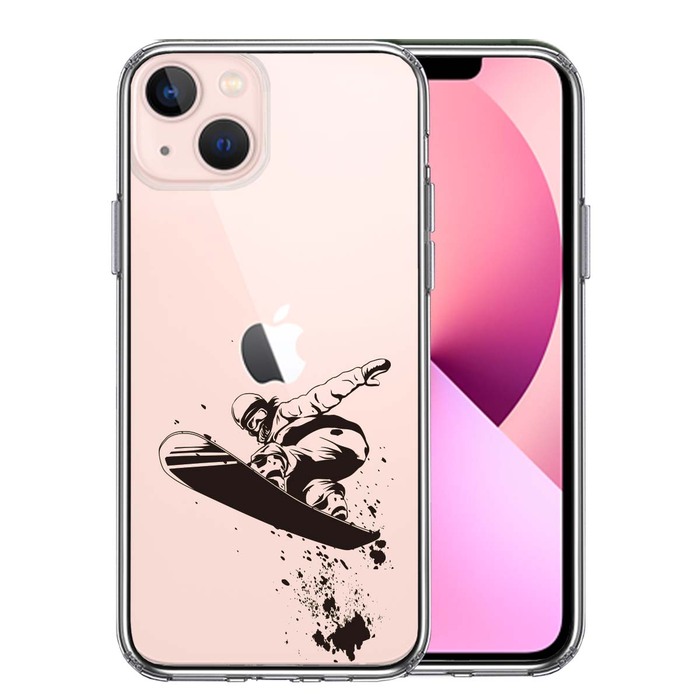 iPhone13 ケース クリア スノーボード　女子2 スマホケース 側面ソフト 背面ハード ハイブリッド -0