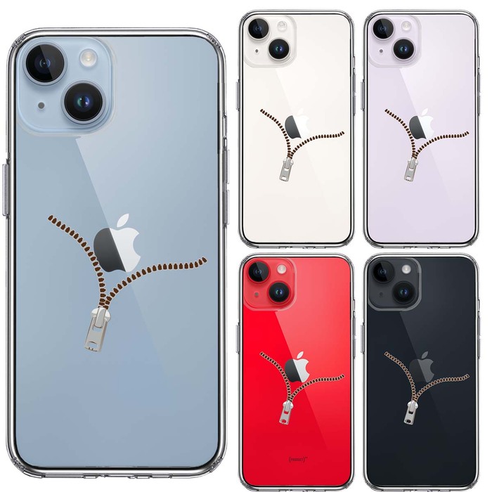iPhone14Plus ケース クリア ジッパー スマホケース 側面ソフト 背面ハード ハイブリッド -1