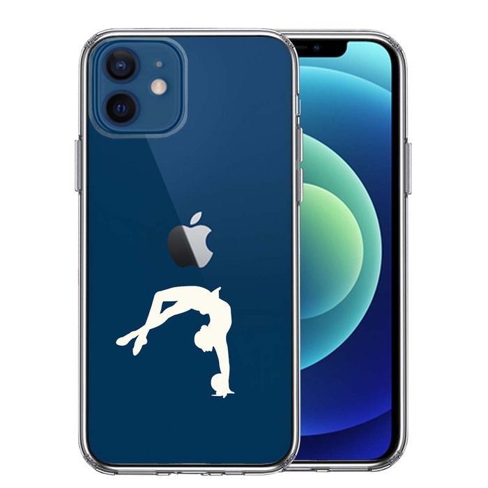 iPhone12mini ケース クリア 新体操 ボール ホワイト スマホケース 側面ソフト 背面ハード ハイブリッド -0