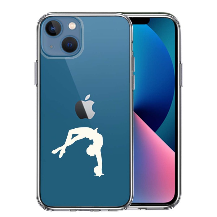 iPhone13mini ケース クリア 新体操 ボール ホワイト スマホケース 側面ソフト 背面ハード ハイブリッド -0