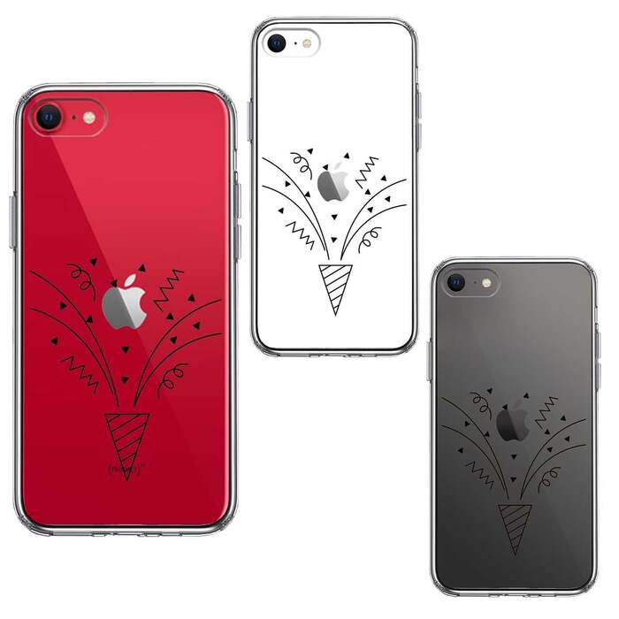 iPhoneSE ケース 第3世代 第2世代 クリア クラッカー スマホケース 側面ソフト 背面ハード ハイブリッド -1