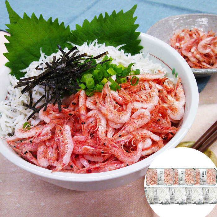 静岡 石原水産 駿河湾産 釜揚げ桜えび＆しらす釜揚げ桜えび80g×3 ゆでしらす130g×4 二重包装可-0